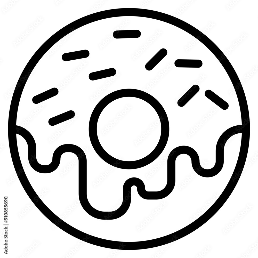 Donut Icon in Line Style