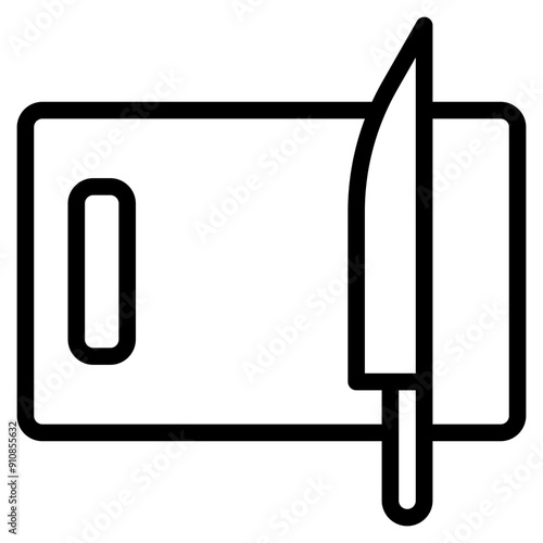 Chopping Board Icon in Line Style