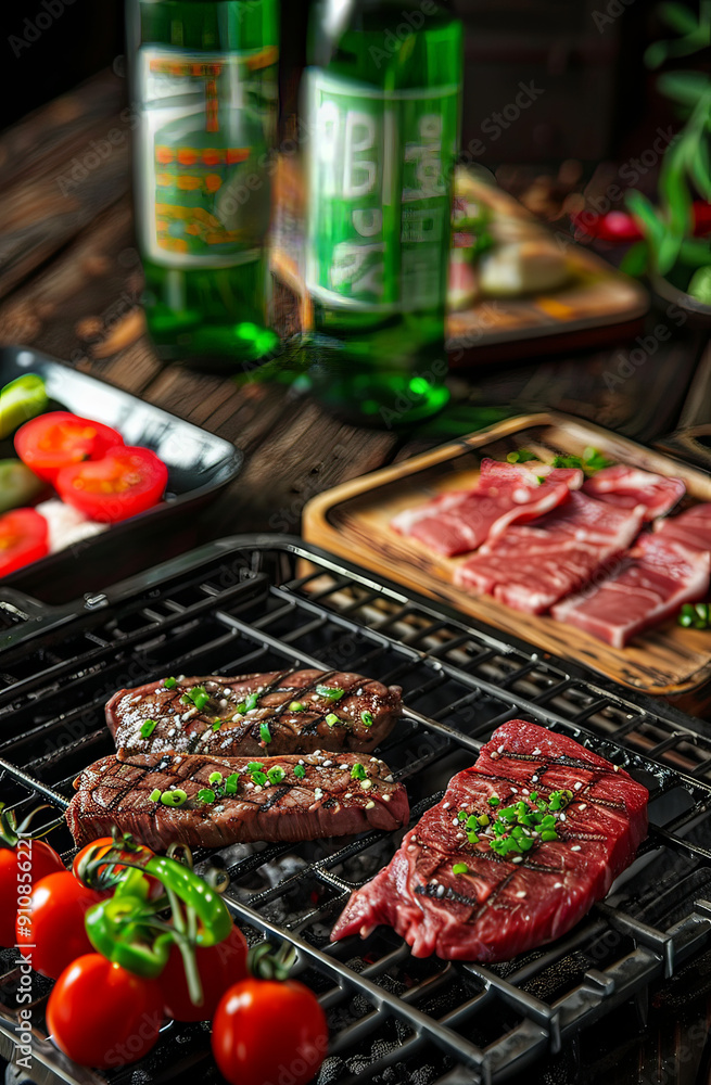 Fresh raw meat for cooking, generative ai Fresh raw meat for cooking, generative ai