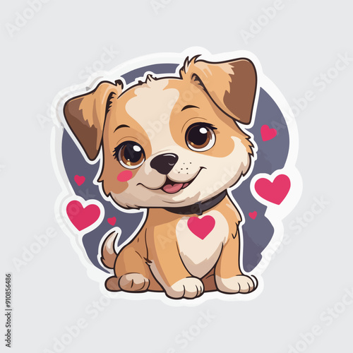 Dog Sticker Illustration