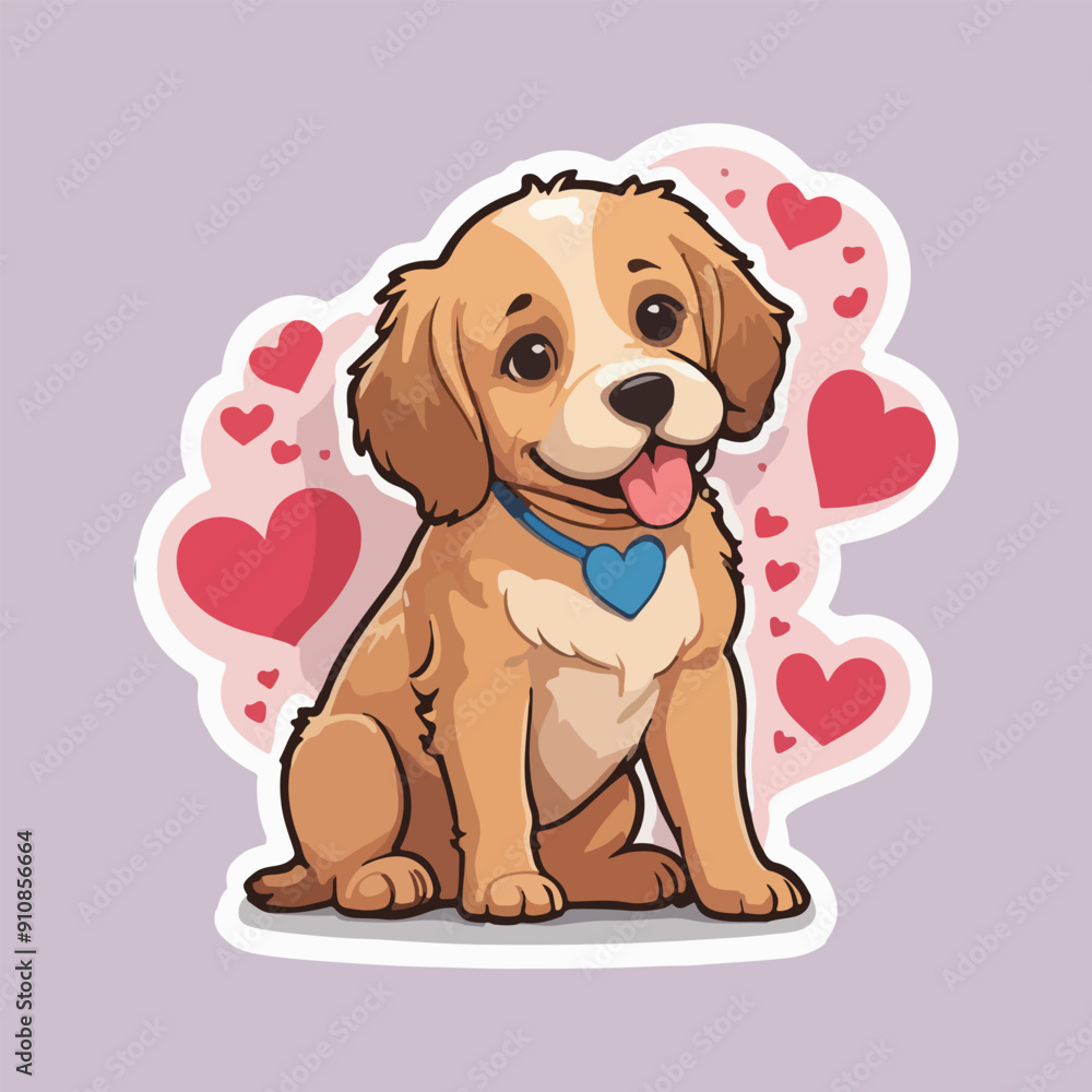 Dog Sticker Illustration Dog Sticker Illustration