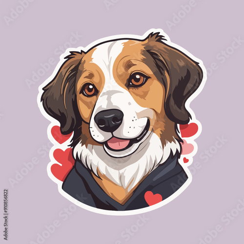 Dog Sticker Illustration