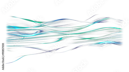 Wallpaper Mural The abstract glowing light effect, curved lines in blue and green colors on a transparent background. Generative AI Torontodigital.ca