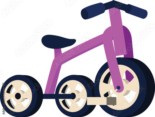 Pink tricycle is waiting for a child to come ride