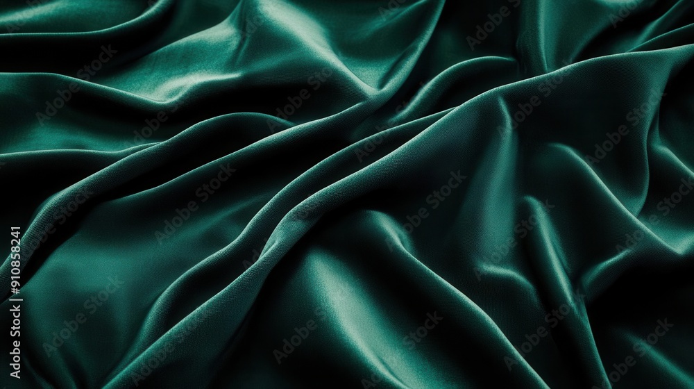 Obraz premium Luxurious velvet texture in deep emerald green with a subtle sheen