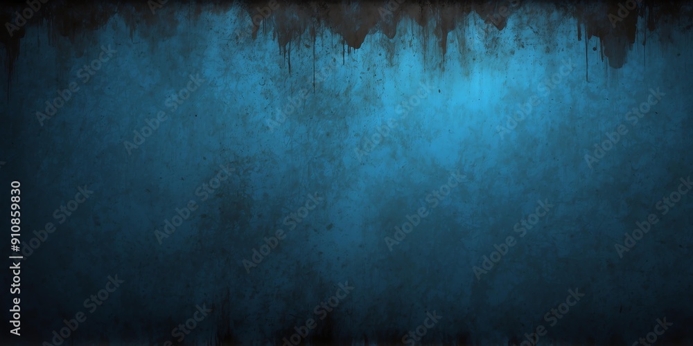 Naklejka premium blue to black color gradient grungy metallic backgroun background