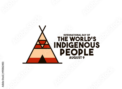 International Day of The World's Indigenous People. August 9. Flat design vector. White background.