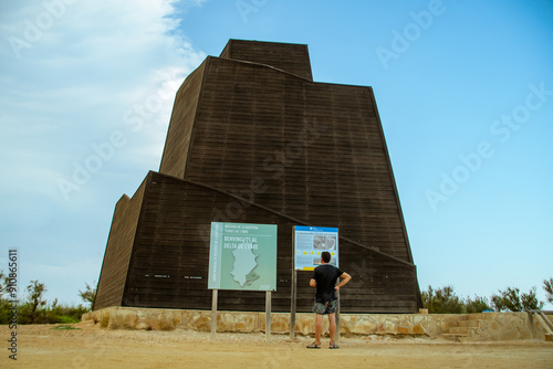 Tourist visiting the Ziggurat lookout point