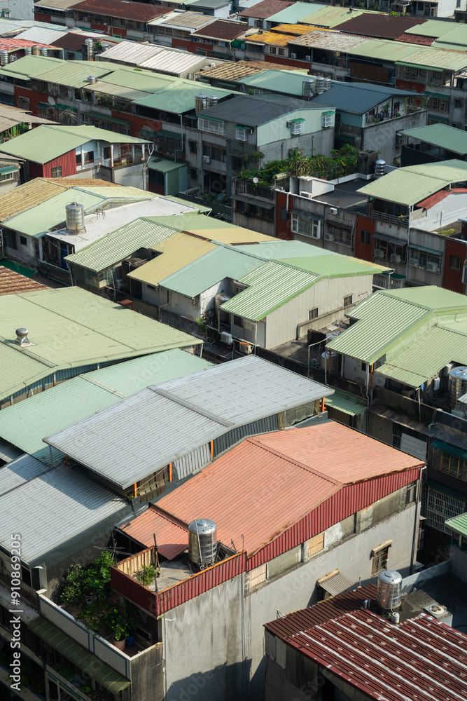 View of Banqiao district old town houses in New Taipei City, Taiwan