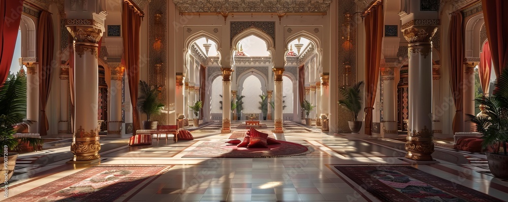 Obraz premium Arabian Nights Sultan's Palace, 4K hyperrealistic photo
