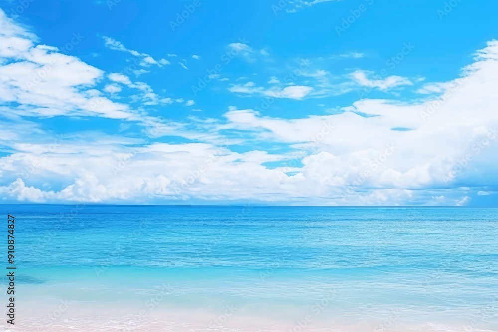 Panorama of clear sky background for summer vacation concept at ocean and summer sea water with sunlight of beautiful cloudy sky with generative ai Panorama of clear sky background for summer vacation concept at ocean and summer sea water with sunlight of beautiful cloudy sky with generative ai