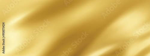 Close-up texture of natural gold silk. Light Golden fabric smooth texture surface background. Smooth elegant gold silk in Sepia toned. Texture, background, pattern, template. 3D vector illustration.