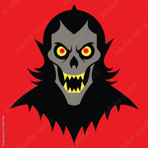 Halloween Scary Face - Creepy and Frightening Halloween Illustration for Spooky Designs