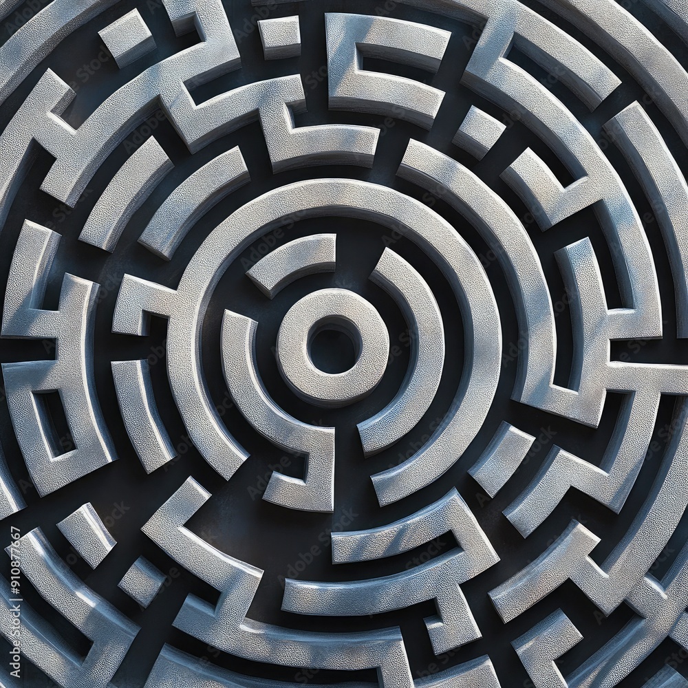3D abstract geometric maze with shadow play, intricate design 3D abstract geometric maze with shadow play, intricate design