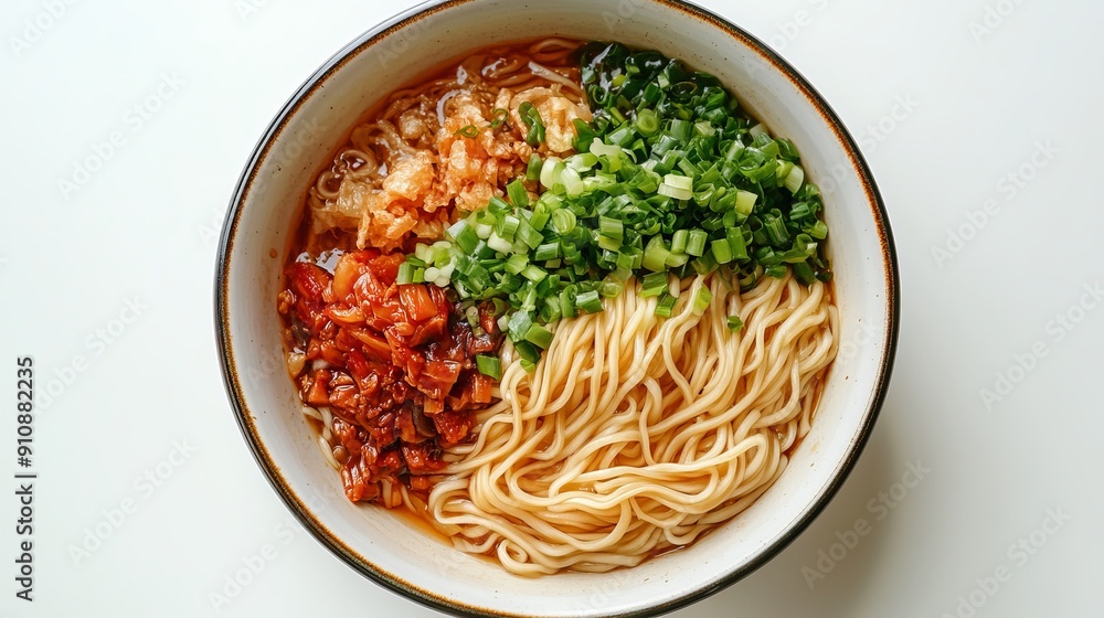 Taiwanese cold noodles on a white background. Taiwanese cold noodles on a white background.