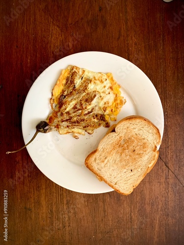 Tortang Talong Dish, Fried Egg with Egg Planton Dish photo