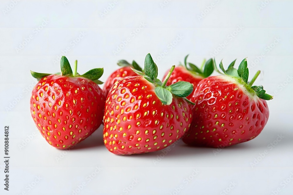 Red strawberries, fresh organic strawberries isolated on white background. Red strawberries, fresh organic strawberries isolated on white background.