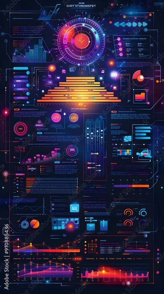 Futuristic Digital Transformation Dashboard for Small Business Data Analytics and Insights Futuristic Digital Transformation Dashboard for Small Business Data Analytics and Insights