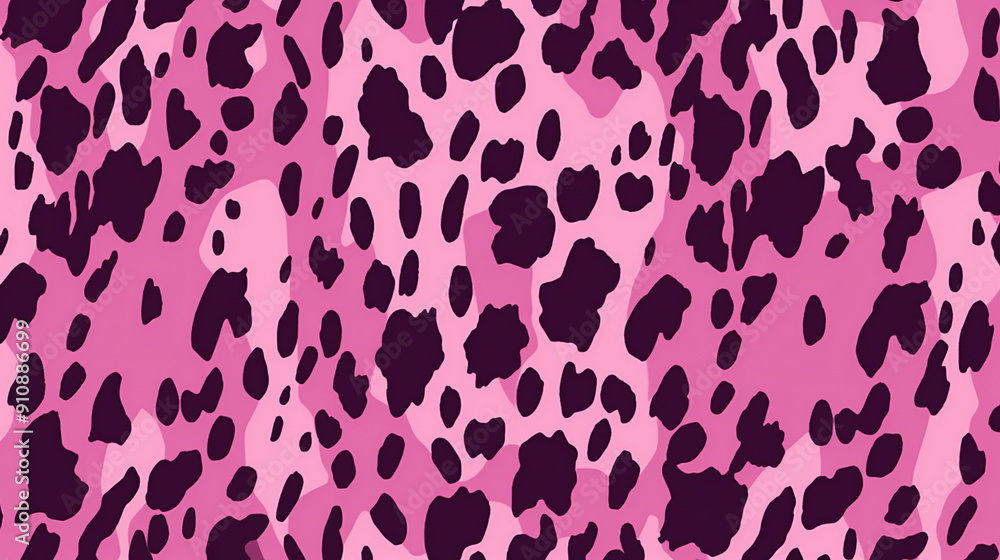 Obraz premium leopard print pattern, pink and purple color scheme, seamless patterns, background, wallpaper.