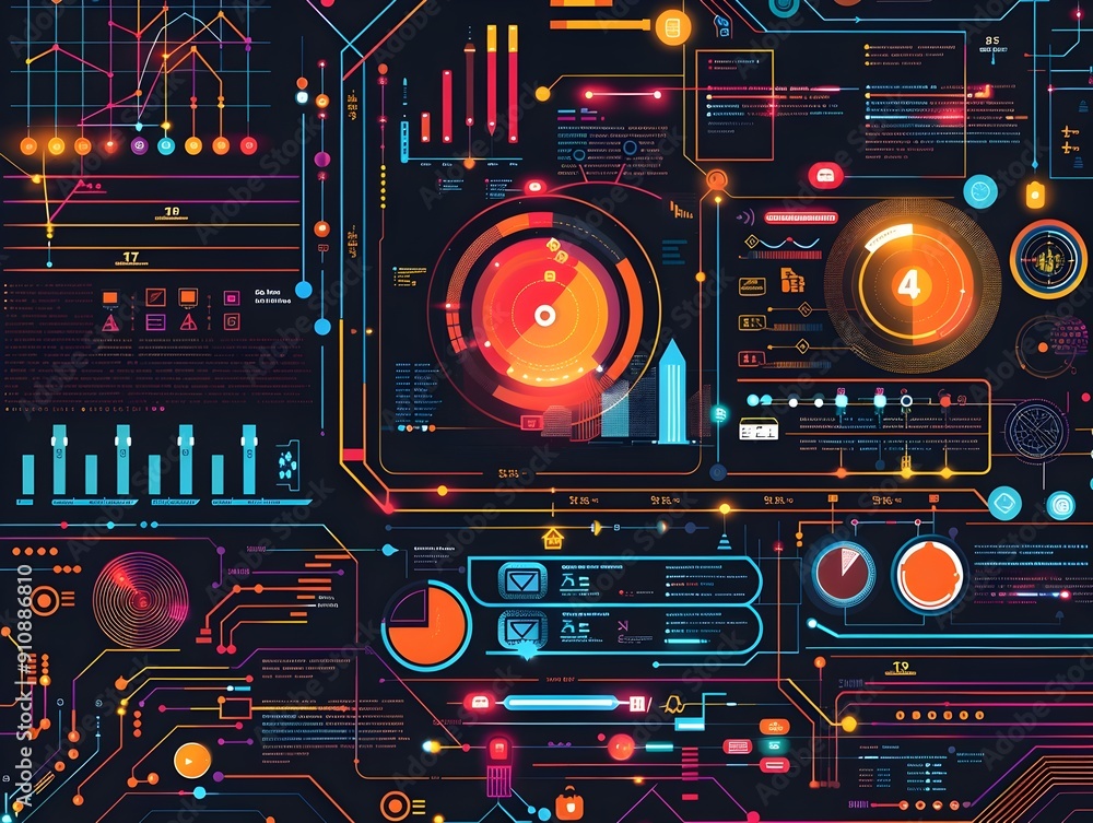 Futuristic Digital Data Visualization Infographic Abstract Background Futuristic Digital Data Visualization Infographic Abstract Background