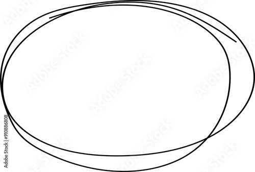 Circle frame hand drawn doodle scribble round circles for message note mark. Highlight oval marker border thin line