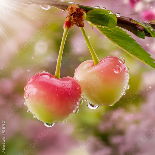 Glowing Cherries in Spring photo