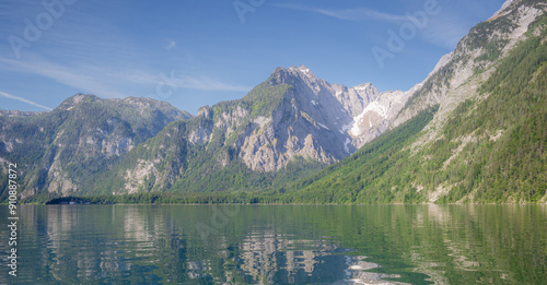 Konigsee lake near Jenner mount in Berchtesgaden National Park, Alps Germany photo