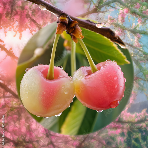 Glowing Cherries in Spring photo