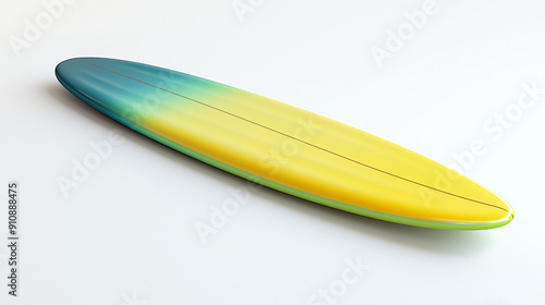 Beginner's foam surfboard isolated on white background, bright colors