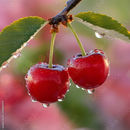 Glowing Cherries in Spring photo