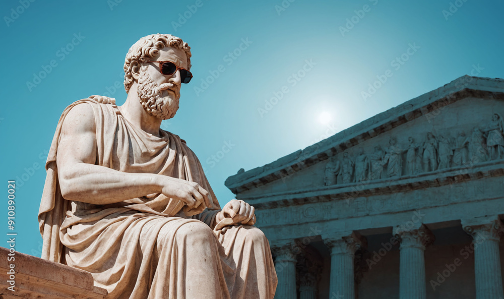 Fototapeta premium roman emperor statue, stoic Aura