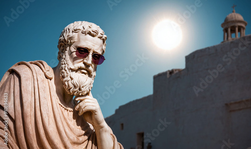 roman emperor statue, stoic Aura