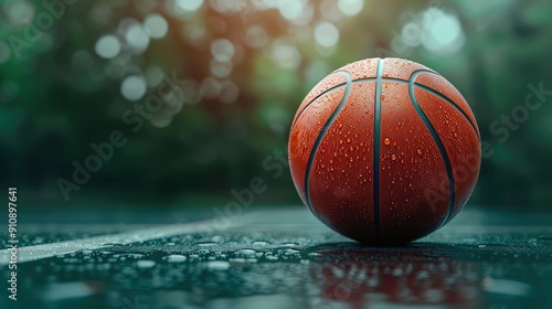 Close-Up Of A Basketball On A Court, Ready For Action, Wallpaper Pictures, Background Hd