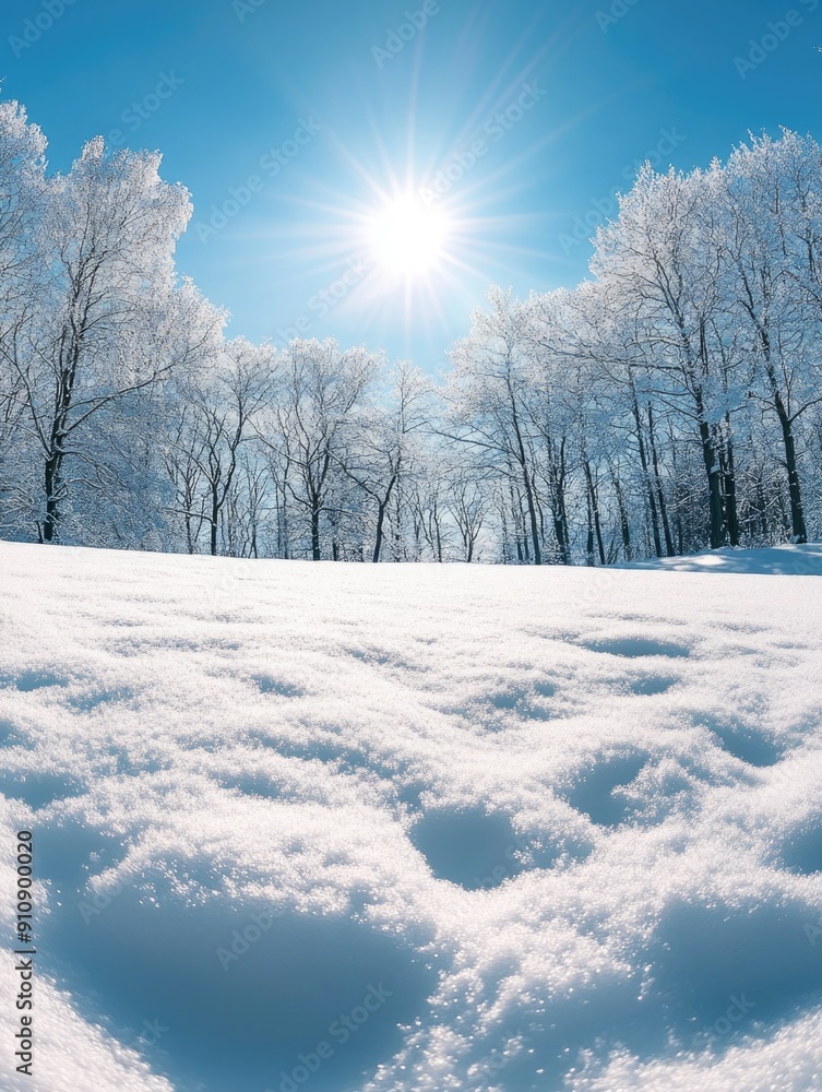 Obraz premium Snow Covered Field