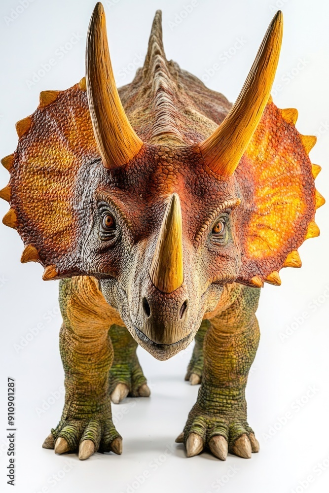 Fototapeta premium Toy Triceratops Head Close Up