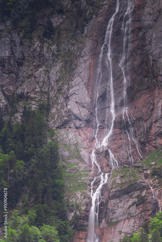 Rothbach Waterfall near Konigssee lake in Berchtesgaden National Park, Germany photo