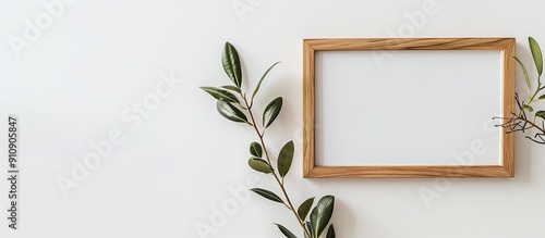A photo frame placed on a white background with copy space image