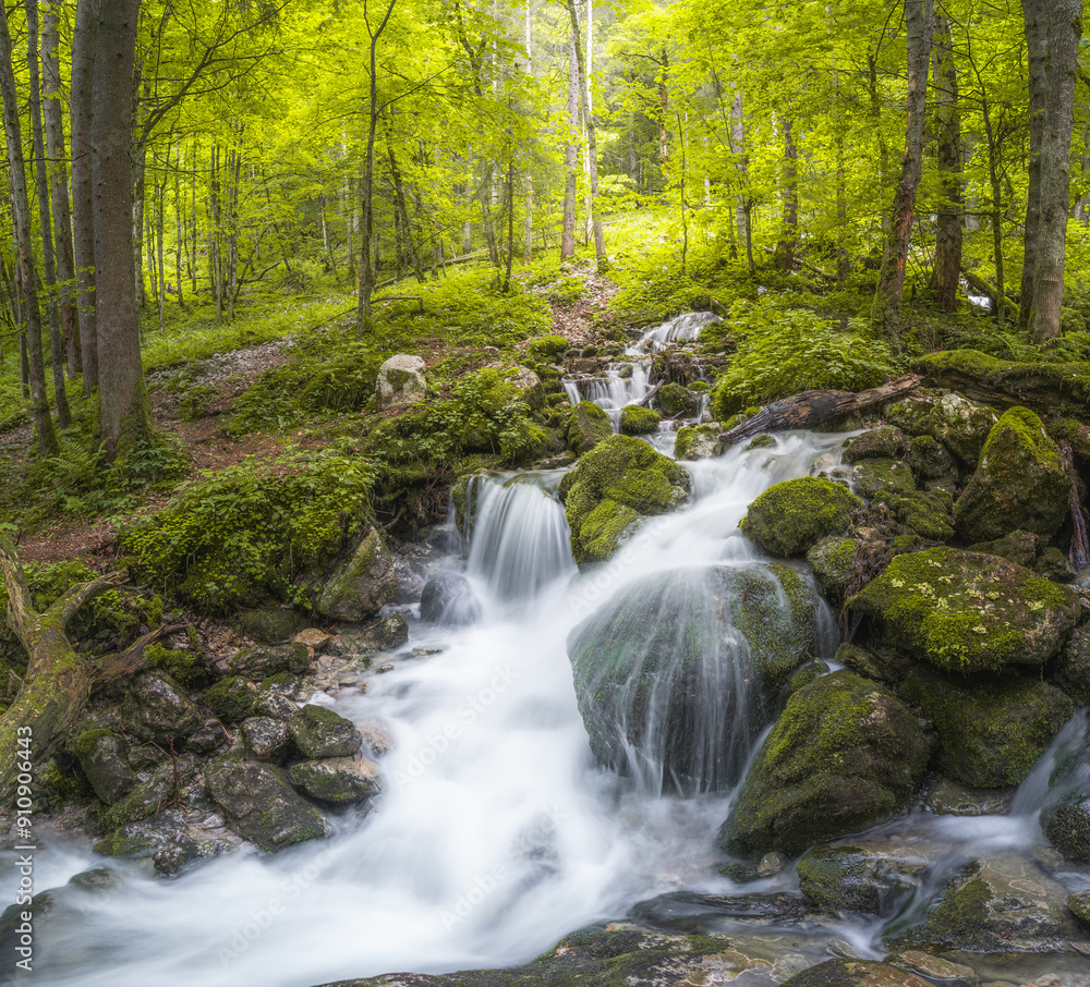Rothbach Waterfall near Konigssee lake in Berchtesgaden National Park, Germany Rothbach Waterfall near Konigssee lake in Berchtesgaden National Park, Germany