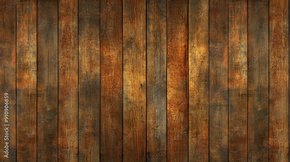 Rustic wooden planks with a warm brown and orange hue. Rustic wooden planks with a warm brown and orange hue.