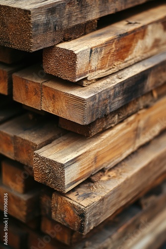 Stacked Wooden Planks