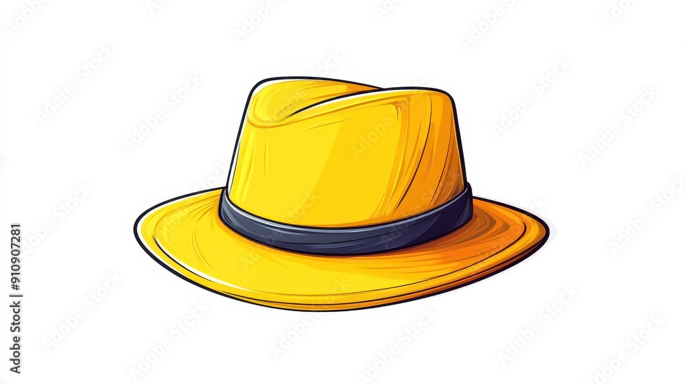 Bright yellow summer hat with a wide brim, perfect for beach days and sunny outings. A trendy accessory for any fashionista Bright yellow summer hat with a wide brim, perfect for beach days and sunny outings. A trendy accessory for any fashionista