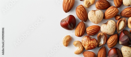 Wallpaper Mural Nuts shaped like hearts on a white backdrop with available copy space image Torontodigital.ca