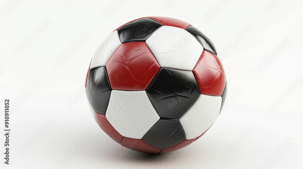 Fototapeta premium Soccer ball, 3D illustration, realistic, isolated on white background