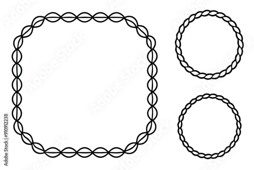 Rope Frame Border Line Art Illustration for Elegant Home Decor