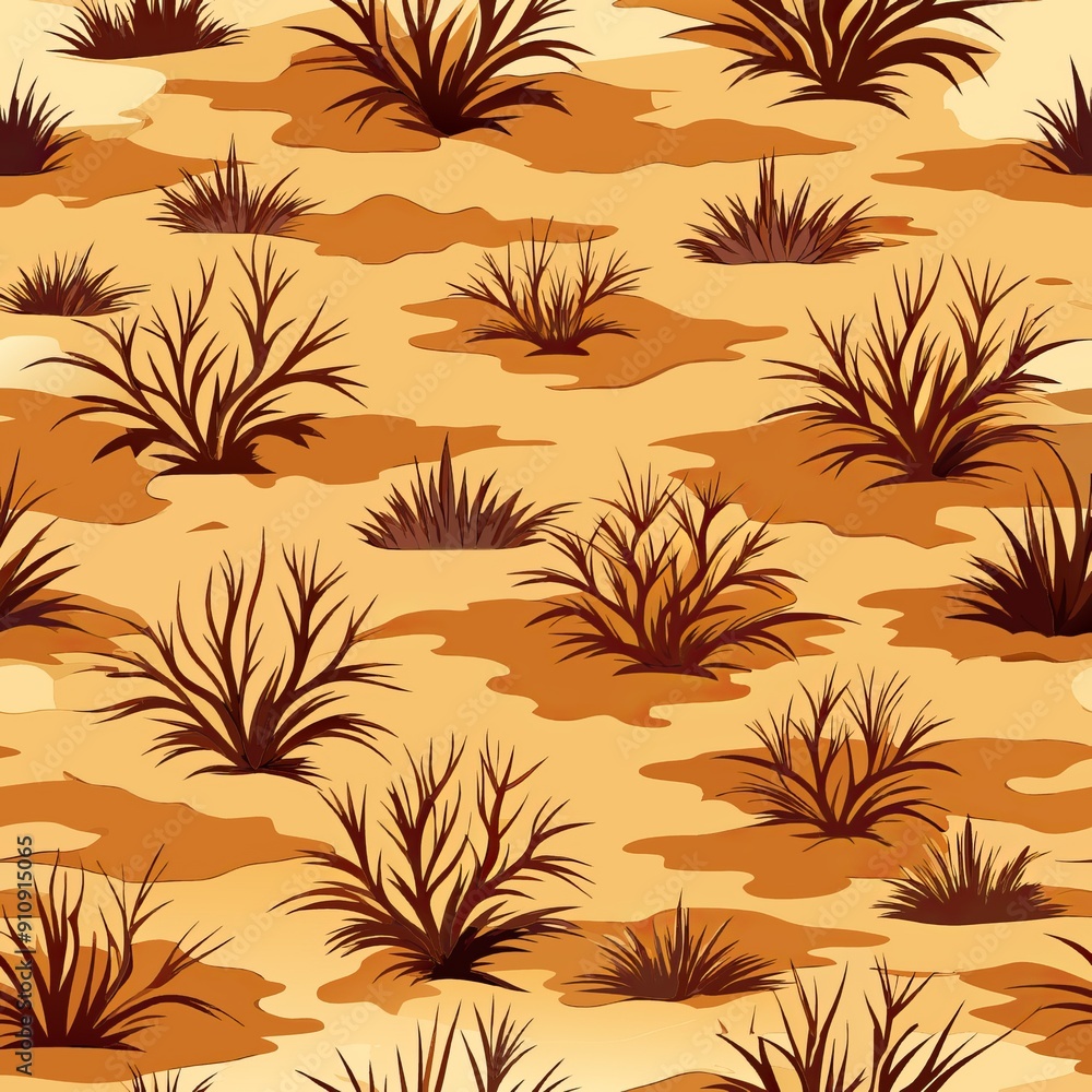 seamless pattern of tumbleweeds and desert tumblegrass, reflecting the arid Western terrain seamless pattern of tumbleweeds and desert tumblegrass, reflecting the arid Western terrain