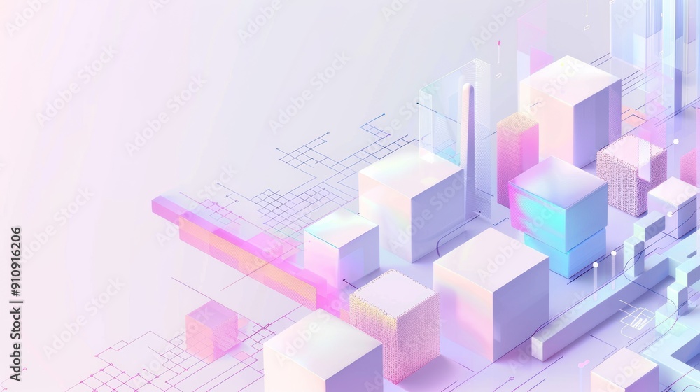 Abstract Geometric Composition in Pastel Colors Abstract Geometric Composition in Pastel Colors