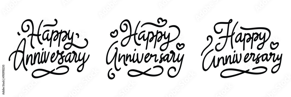 Obraz premium Simple Happy Anniversary Lettering for Invitation and Card