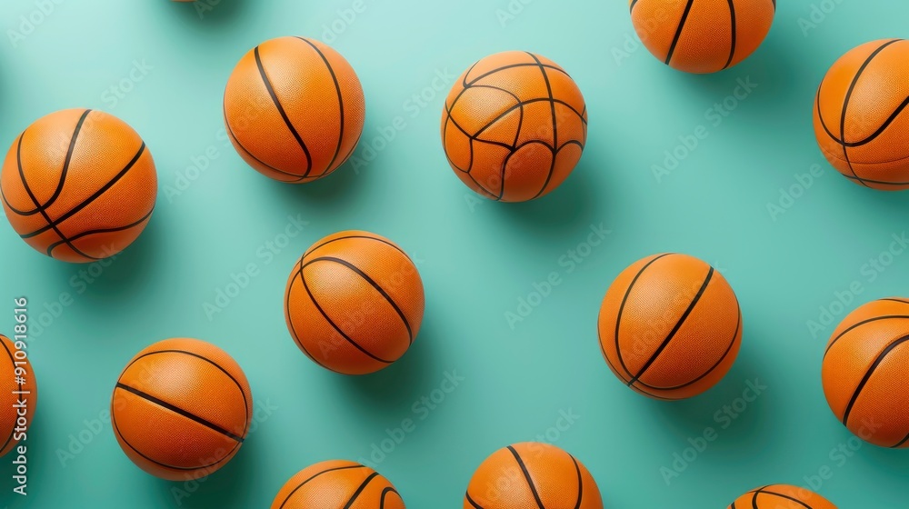 A Trendy Basketball Pattern Composition On A Light Blue Background, A Minimal Sport Concept, Wallpaper Pictures, Background Hd A Trendy Basketball Pattern Composition On A Light Blue Background, A Minimal Sport Concept, Wallpaper Pictures, Background Hd