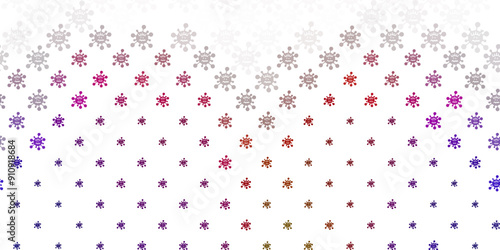 Light Green, Red vector backdrop with virus symbols.