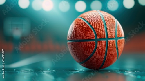 A Vibrant Basketball Game Concept With A Bright Orange Basketball, Wallpaper Pictures, Background Hd